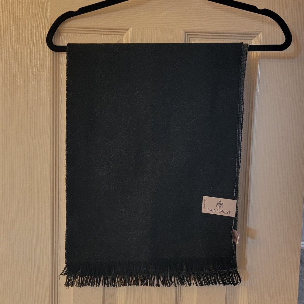 Rainforest Black/Charcoal Mens Scarf Classic Minimalist Functional